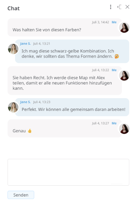 Gantt-Diagramm Echtzeit-Chat