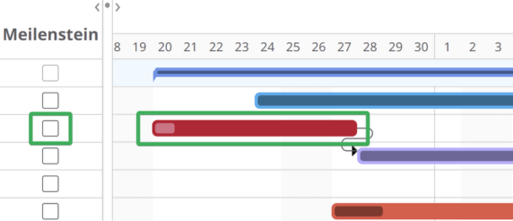 Gantt-Diagramm Meilensteine setzen