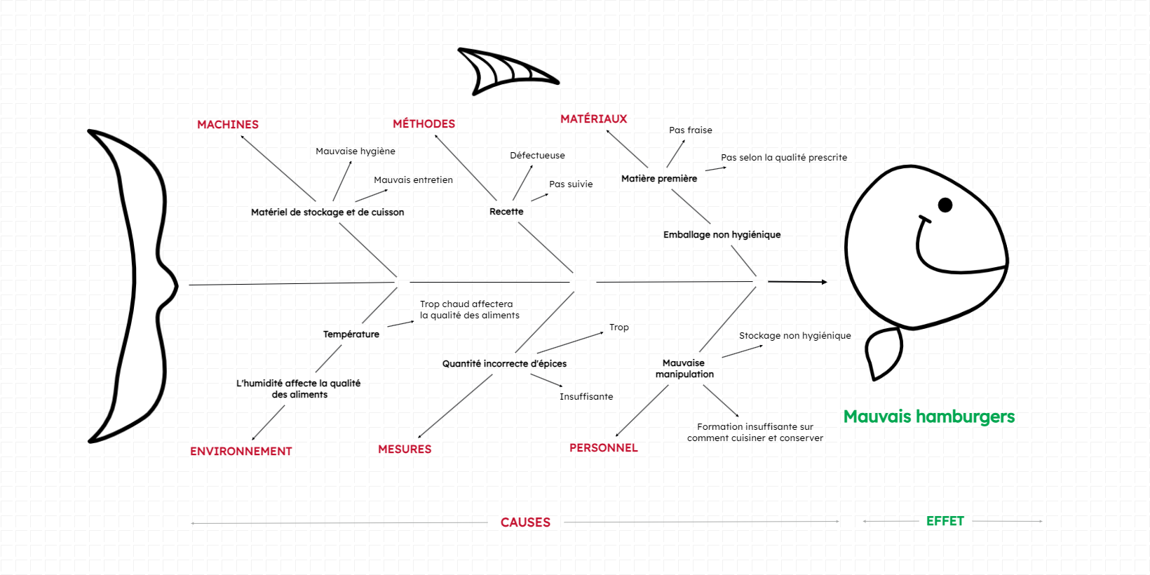Fishbone Diagramme de Causes et Effets