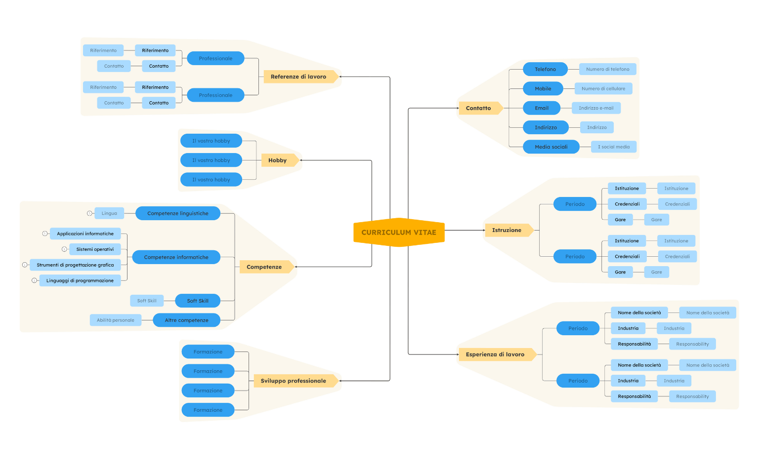 Mappa concettuale Curriculum Vitae